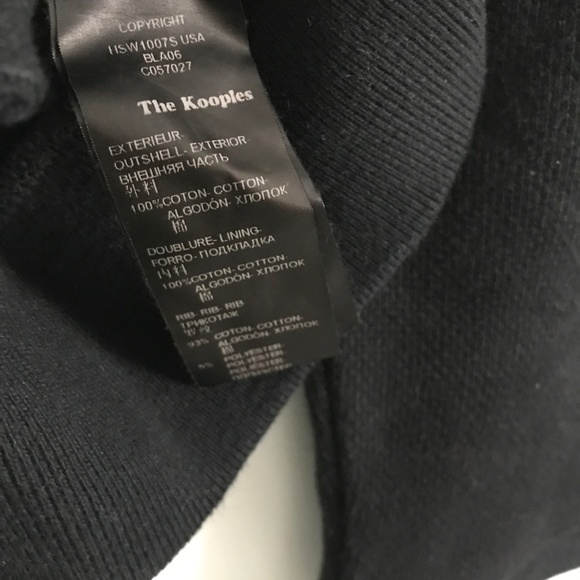 The Kooples SPORT Black Jacket Snap Button Zip Hood Mens XL - Picture 7 of 12